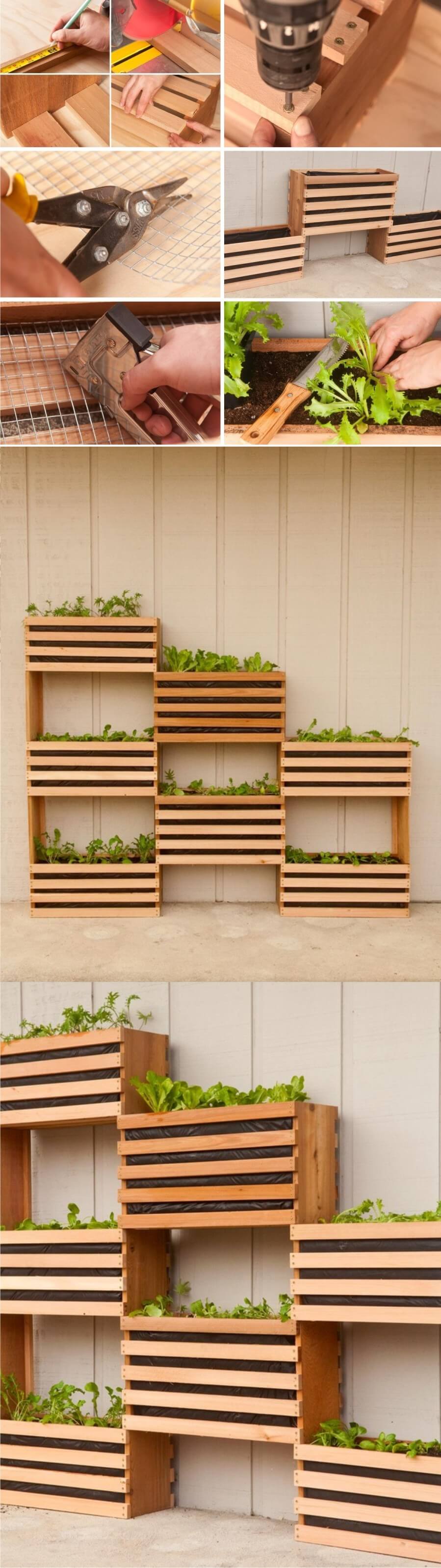 Wood Pallet Mounted Planter Boxes